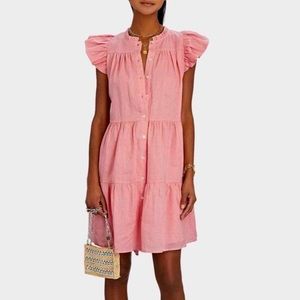 Sea New York Pink Flutter Sleeve Button Front Dress, Medium